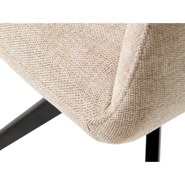 Krémovobiele čalúnené jedálenské kreslo s podrúčkami Roxana – Unique Furniture-image-3