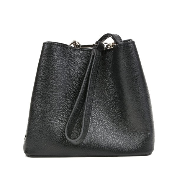 Čierna kožená kabelka Mangotti Bags Catarina
