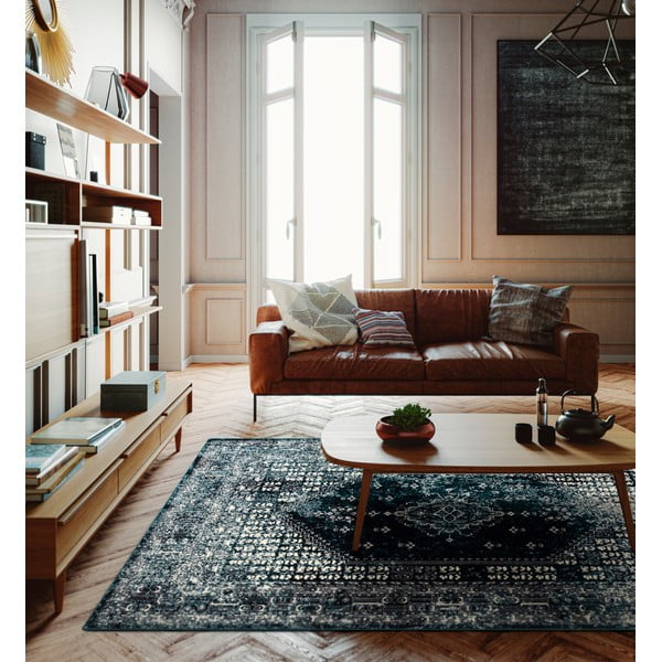 Vlnený koberec v petrolejovomodrej farbe 133x180 cm Eve - Agnella-image-1