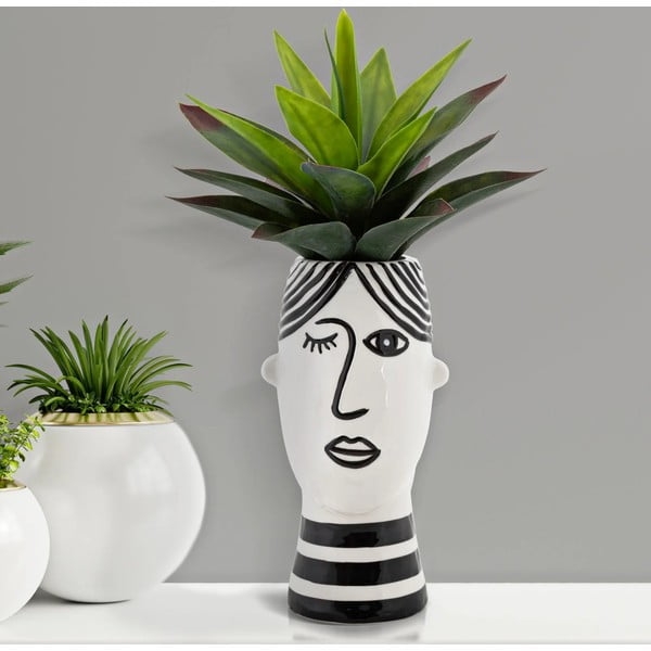 Čierno-biela porcelánová váza Mauro Ferretti Face-image-1