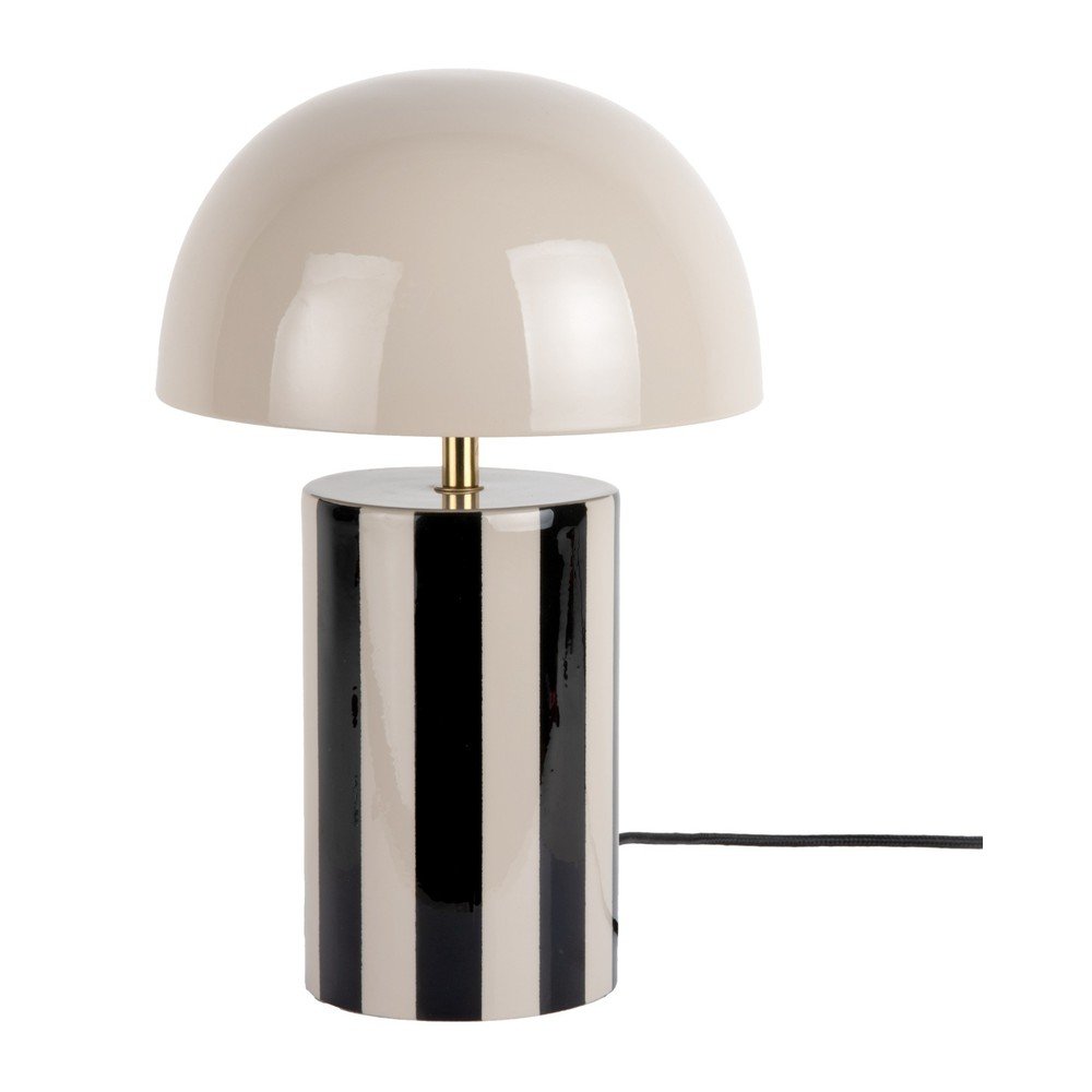E-shop Čierna/taupe kovová stolová lampa (výška 34 cm) Rayado – Leitmotiv