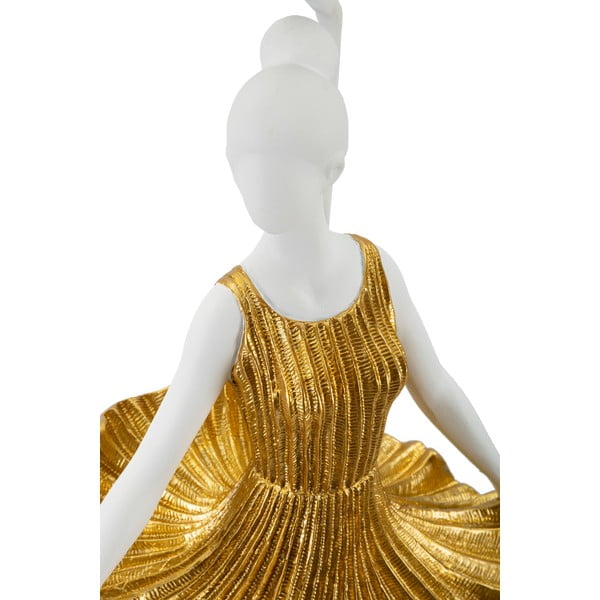 Stolová lampa s textilným tienidlom v bielo-zlatej farbe (výška 90,5 cm) Dancer – Mauro Ferretti-image-3