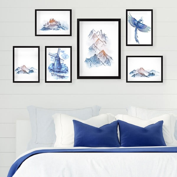 Obrazy v súprave 6 ks Watercolor – Wallity-image-1