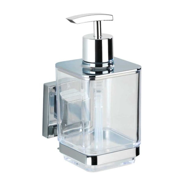 Samodržiaca plastová súprava doplnkov do kúpeľne v lesklo striebornej farbe Quadro – Wenko-image-2