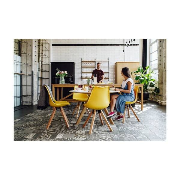 Súprava 2 žltých stoličiek s podnožím z bukového dreva Bonami Essentials Gina-image-1