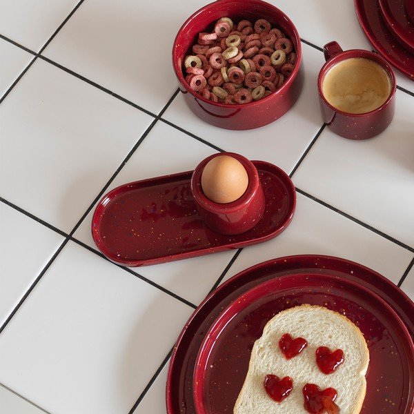 Vínovočervený dezertný porcelánový tanier ø 20,5 cm Fika – ONA-image-4