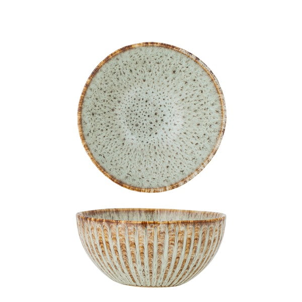 Modrá/béžová servírovacia/na ovocie miska z kameniny 200 ml Fleur – Bloomingville