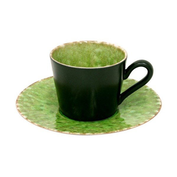 Zelená/čierna kameninová šálka 190 ml Riviera – Costa Nova