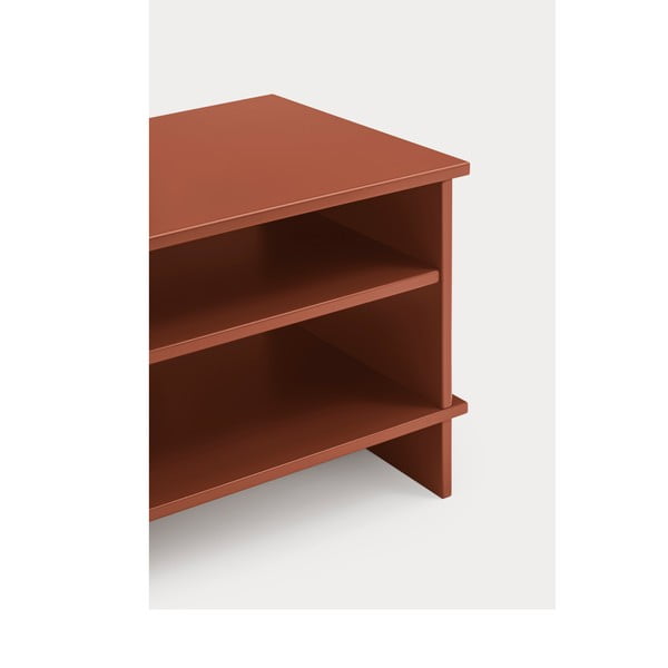 Nočný stolík s poličkami v tehlovej farbe Inari – Teulat-image-3