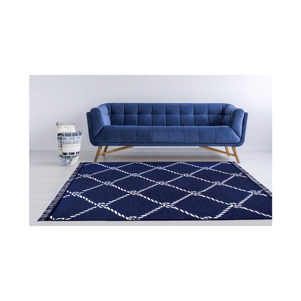 Modro-biely obojstranný koberec Rope, 160 × 250 cm-image-3