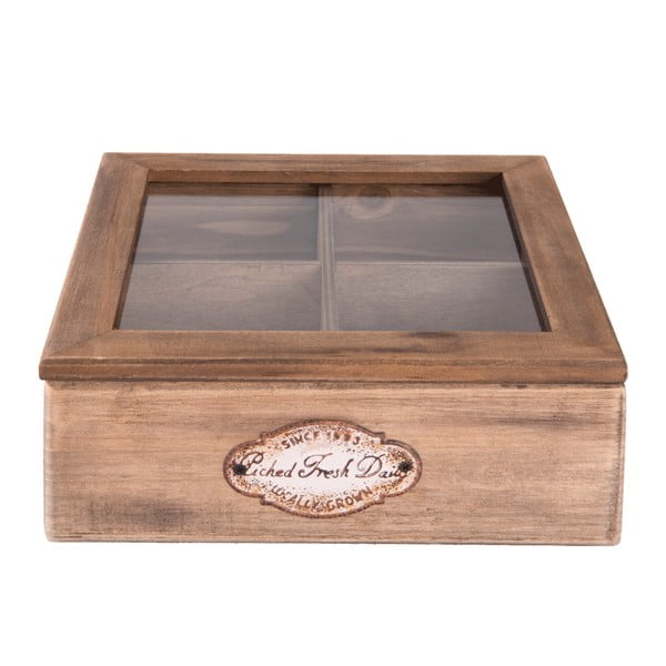 Drevený úložný box na čaj Clayre & Eef Hurasso