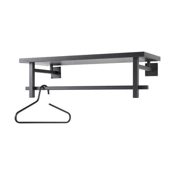 Čierny kovový nástenný vešiak s poličkou 76 cm Simplon – Spinder Design-image-2