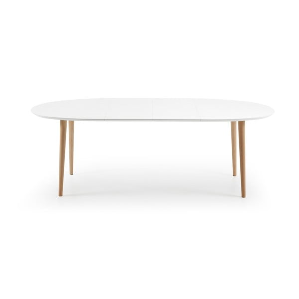 Biely rozkladací jedálenský stôl s bielou doskou 90x140 cm Oqui – Kave Home-image-4