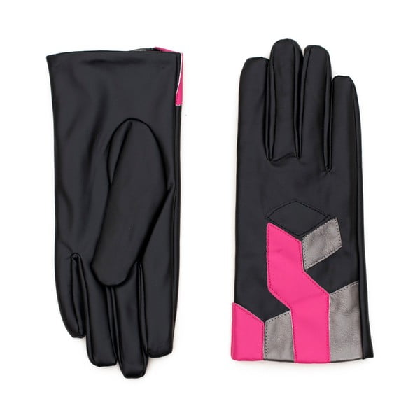 Čierno-ružové rukavice Molly