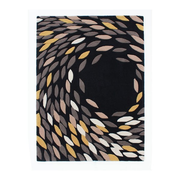 Koberec Flair Rugs Swirl Black/Gold, 120 x 180 cm