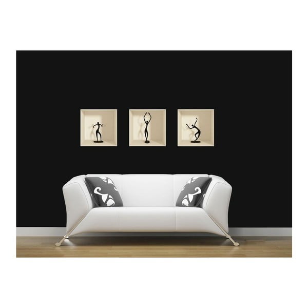 Sada 3 samolepiek s 3D efektom Ambiance Dancing Figures-image-2