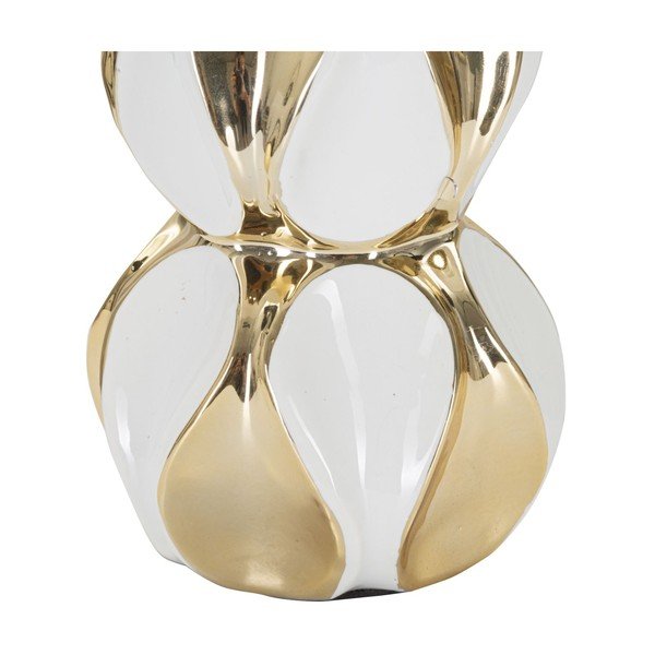 Biela/v zlatej farbe keramická stolová lampa s textilným tienidlom (výška  46 cm) Glam Balls – Mauro Ferretti-image-4