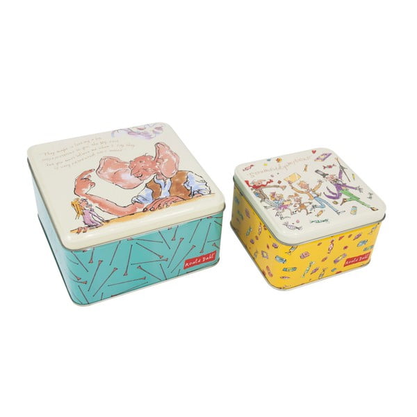 Sada 2 kovových malých boxov Roald Dahl by Portico Designs