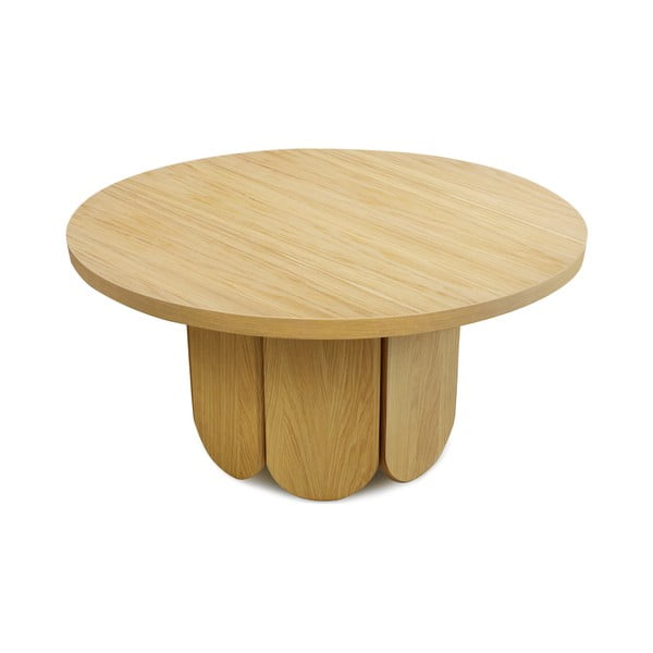 Okrúhly konferenčný stolík s doskou v dubovom dekore v prírodnej farbe 78x78 cm Soft - Woodman-image-2