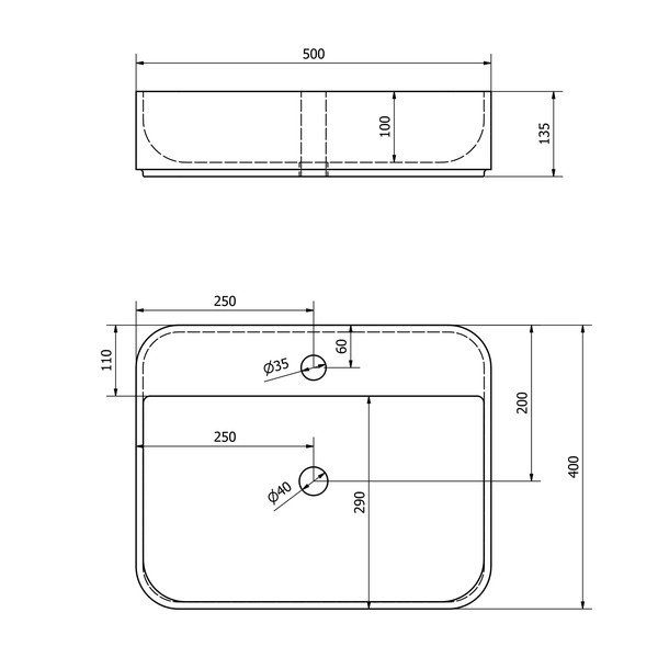 Biele keramické umývadlo 50x40 cm Garda – Sapho-image-4