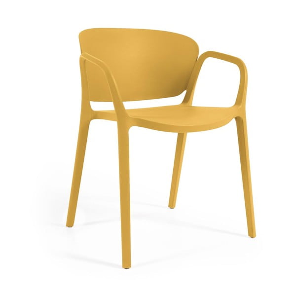 Žltá plastová záhradná stolička Ania – Kave Home