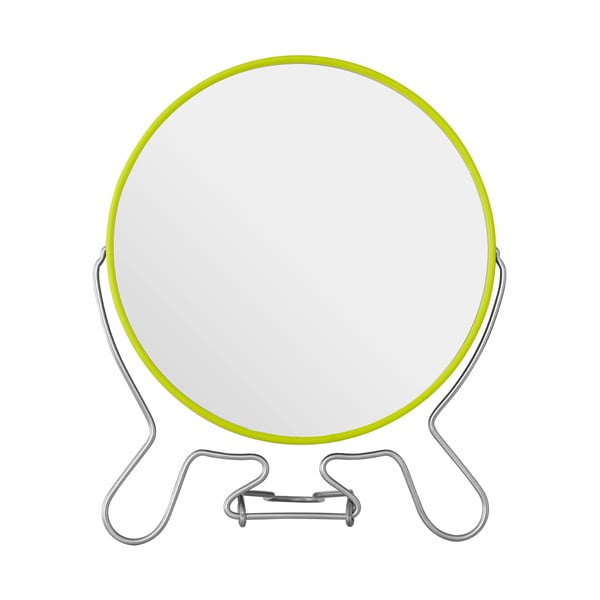 Limetkovozelené obojstranné kozmetické zrkadlo Premier Housewares, 18 × 22 cm