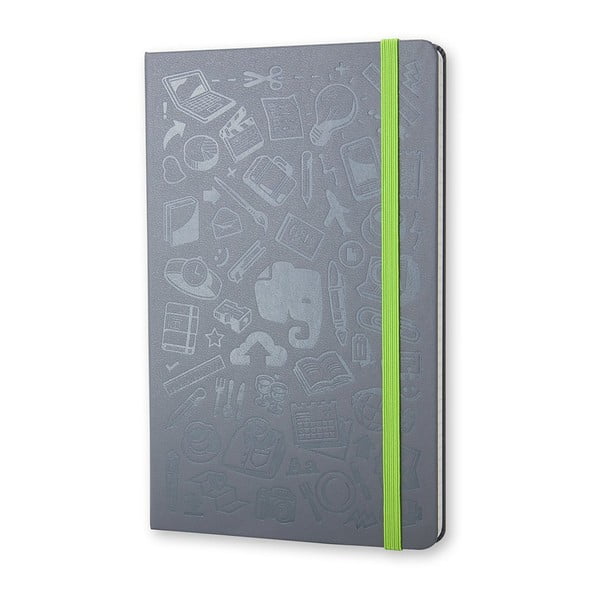 Sivý linajkový zápisník v pevnej väzbe Moleskine, 240 strán-image-1