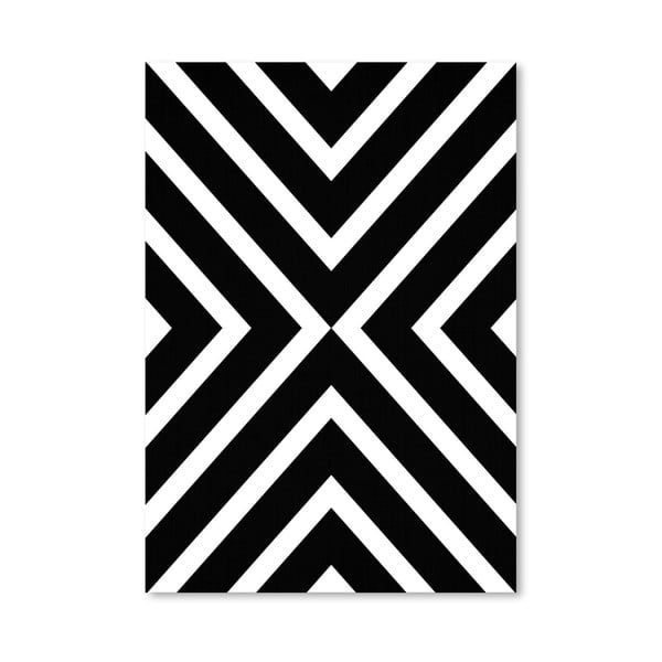 Plagát Geometric White Black