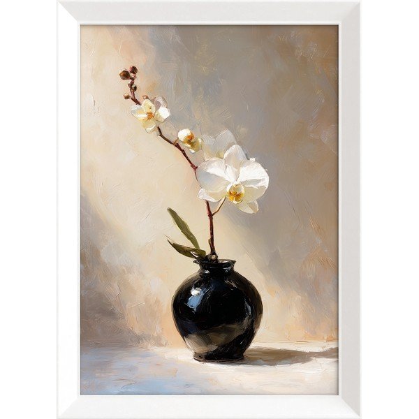 Tlačený obraz s rámom 56x75 cm White Orchid – Styler