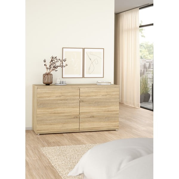 Nízka komoda v dekore duba v prírodnej farbe 153x84 cm Nova – Tvilum-image-1