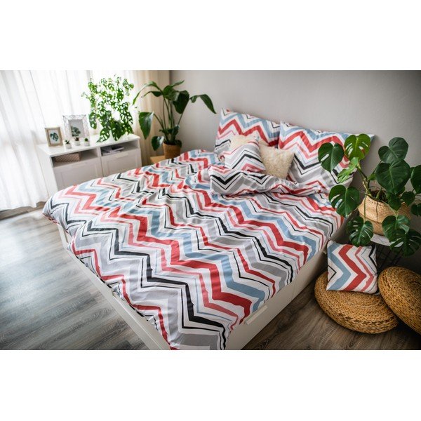 Modré/sivé 3-dielne obliečky na jednolôžko z bavlneného saténu 140x200 cm Marina – JAHU collections-image-3