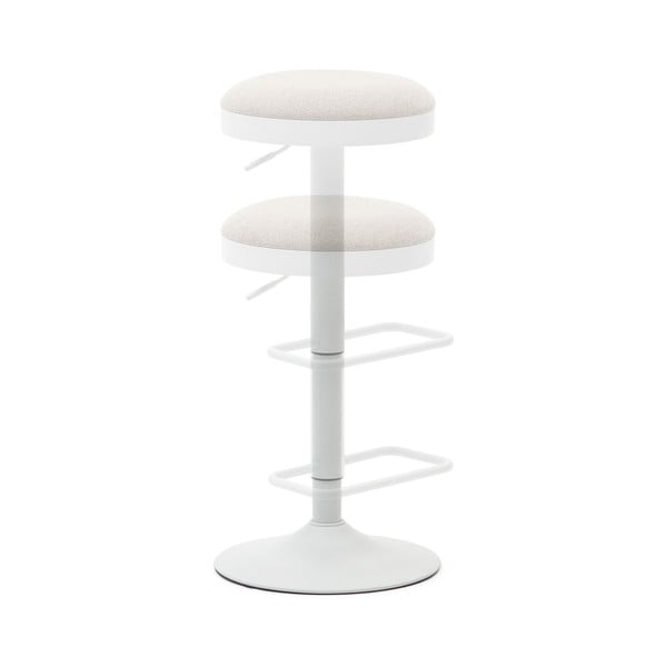 Béžové čalúnené barové stoličky v súprave s nastaviteľnou výškou 2 ks (výška sedadla 53,5 cm) Zaib – Kave Home-image-2