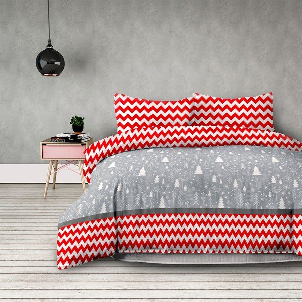 Flanelové posteľné obliečky AmeliaHome Christmas Mess, 135 × 200 cm-image-1
