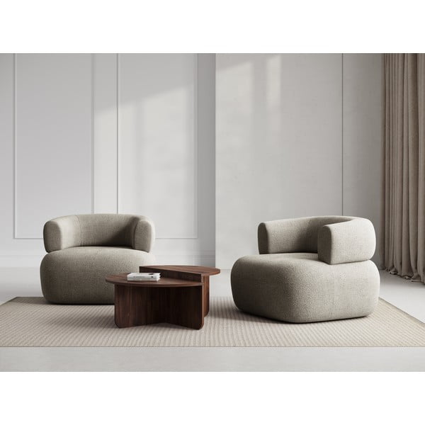 Svetlosivé kreslo z textílie bouclé Jenny – Micadoni Home-image-1