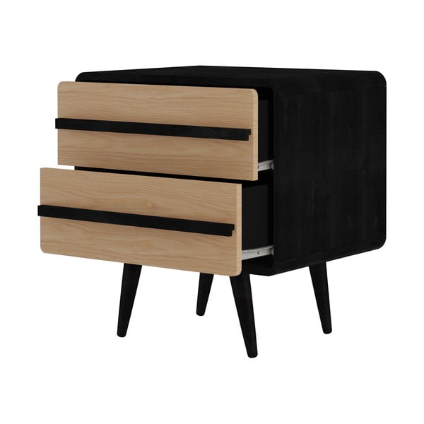Nočný stolík v čierno-prírodnej farbe Chantal – Støraa-image-2
