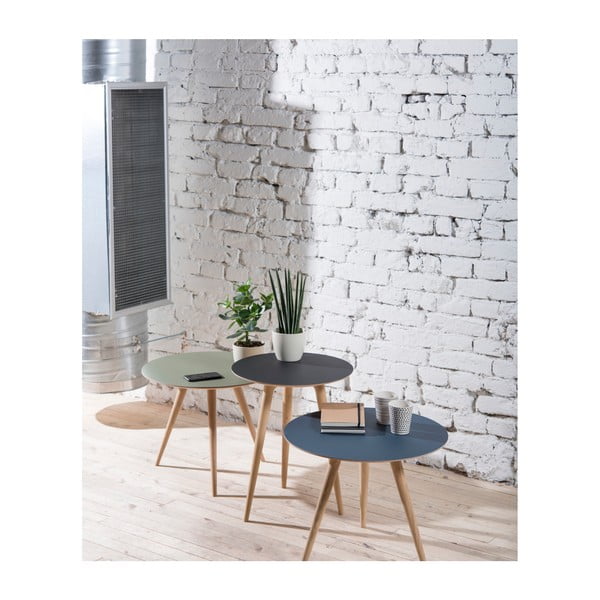 Odkladací stolík z dubového dreva s čiernou doskou Gazzda Arp, ⌀ 55 cm-image-1