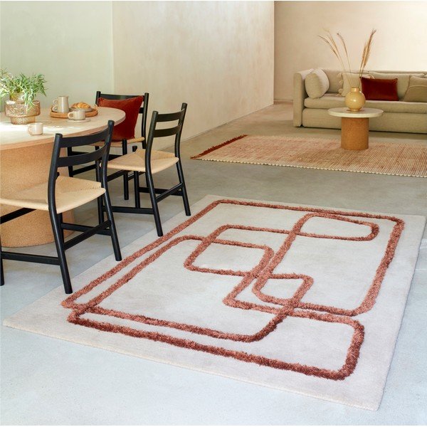 Ručne tkaný vlnený koberec v tehlovej a krémovej farbe 160x230 cm Matrix – Asiatic Carpets-image-1