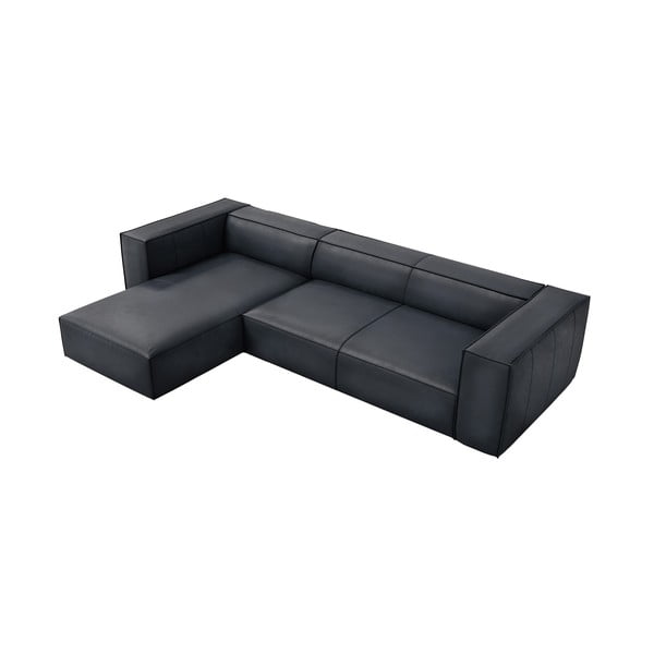 Tmavomodrá kožená rohová pohovka (ľavý roh) Madame – Windsor & Co Sofas-image-1