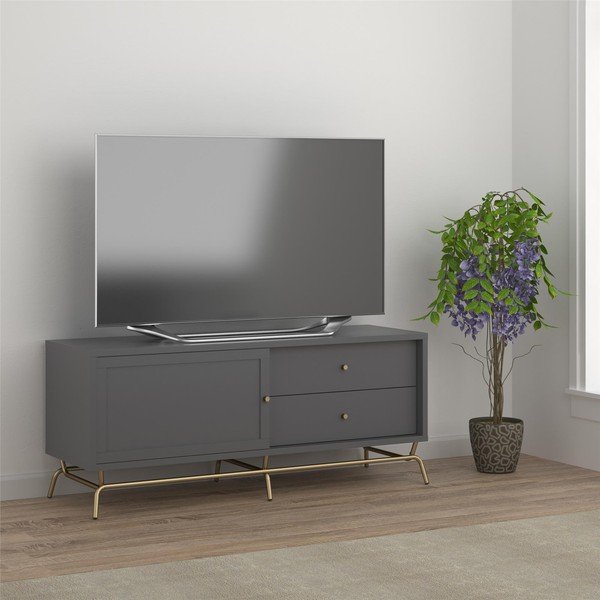 Sivý TV stolík 150x62 cm Madison - Støraa-image-1