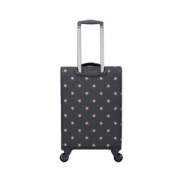 Set sivo-ružového kufra na 4 kolieskach a kozmetického kufríka Lollipops Starry-image-1