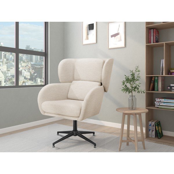 Biele zamatové kreslo ušiak Vanessa – Støraa-image-1