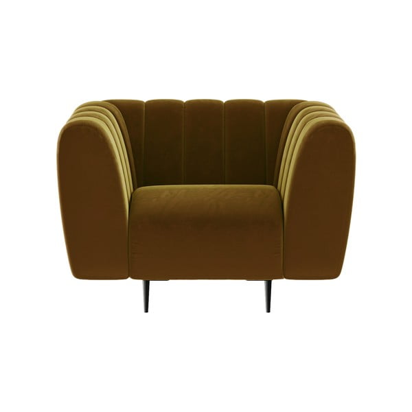 Medovožlté zamatové kreslo Ghado Shel-image-4