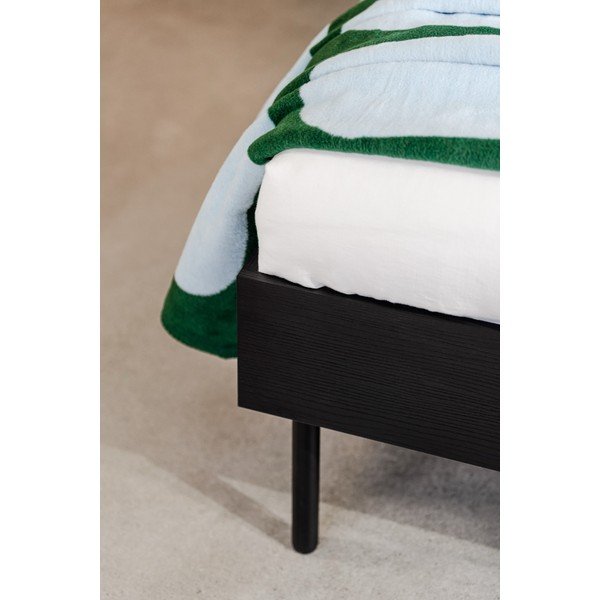 Čierna čalúnená/z drevotriesky dvojlôžková posteľ s roštom 200x200 cm Streiko – noo.ma-image-4