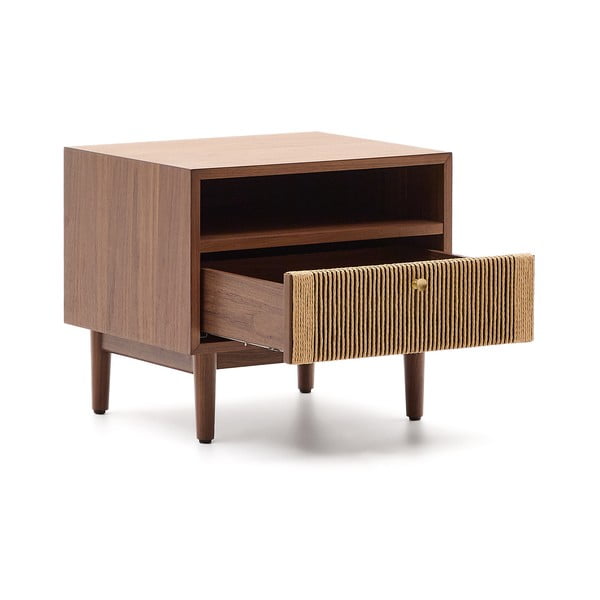 Hnedý nočný stolík v dekore orecha Elan – Kave Home-image-3