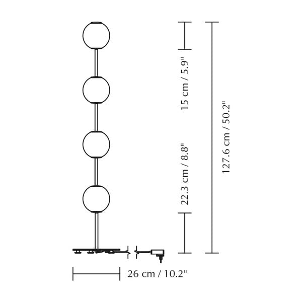 LED stmievateľná stojacia lampa so skleneným tienidlom v mosadznej farbe (výška 128 cm) Audrey Floor – UMAGE-image-4