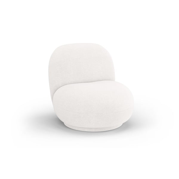 Biele kreslo z textílie buklé Chuck – Micadoni Home