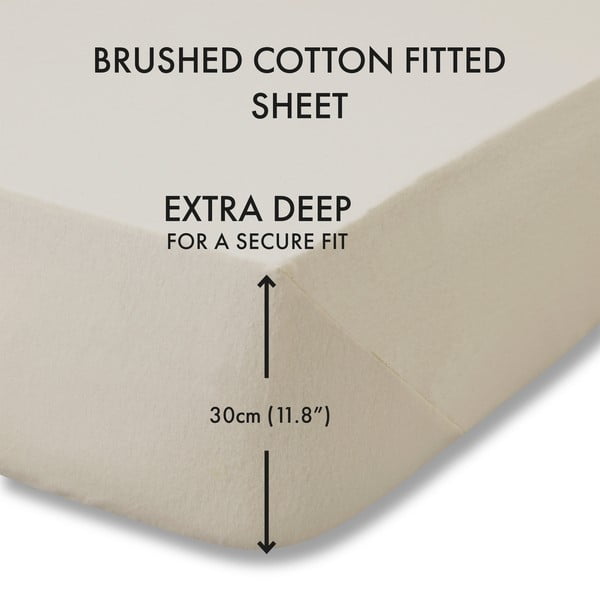 Béžová napínacia flanelová plachta 150x200 cm Brushed – Catherine Lansfield-image-3