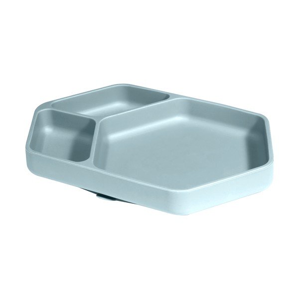 Modrý silikónový detský tanier 16x25 cm – Kindsgut-image-2