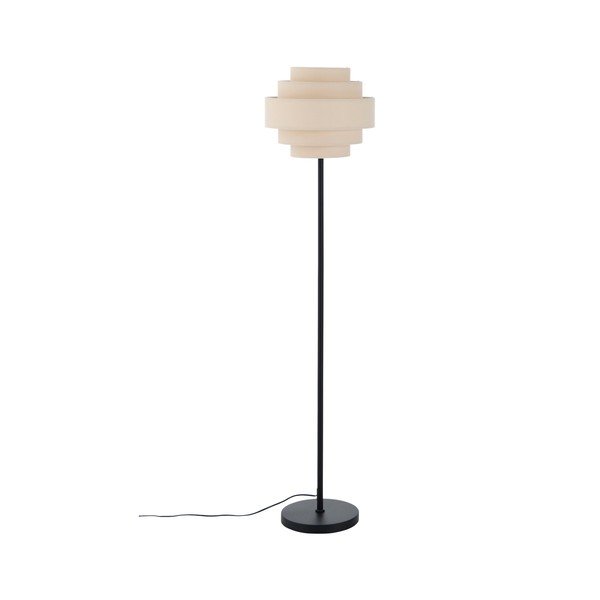 Matne čierna/béžová látková stojacia lampa (výška  145 cm) Miguel – Ellos Home