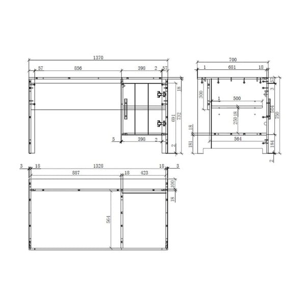 Detský pracovný stôl z masívneho borovicového dreva Vipack Erik-image-3